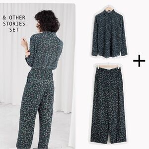Stockholm Atelier & Other Stories Silk Shirt + Viscose Pants Size 0